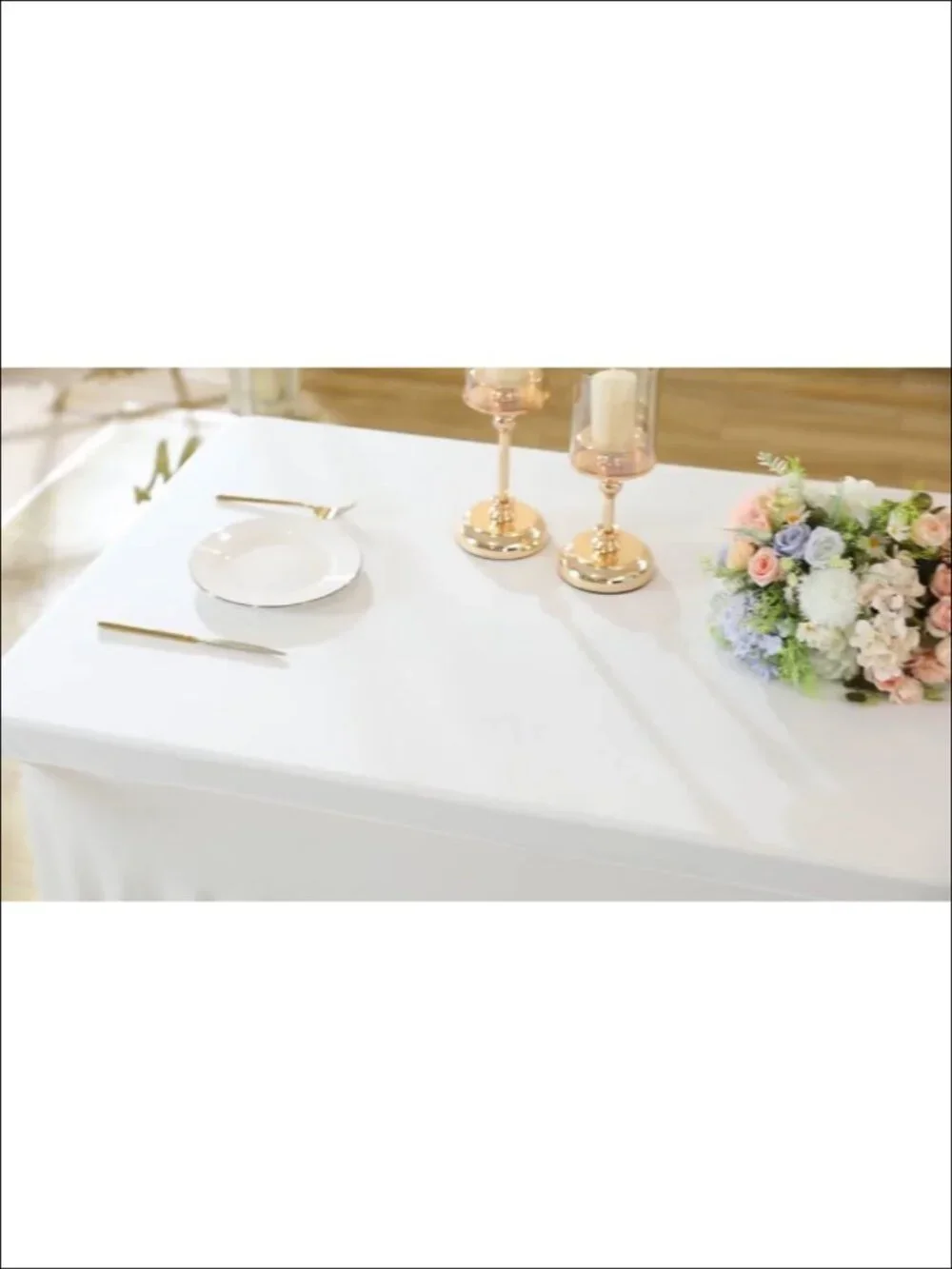 2 Pack Spandex Fitted Tablecloths for 6FT Rectangular Tables Wrinkle Free